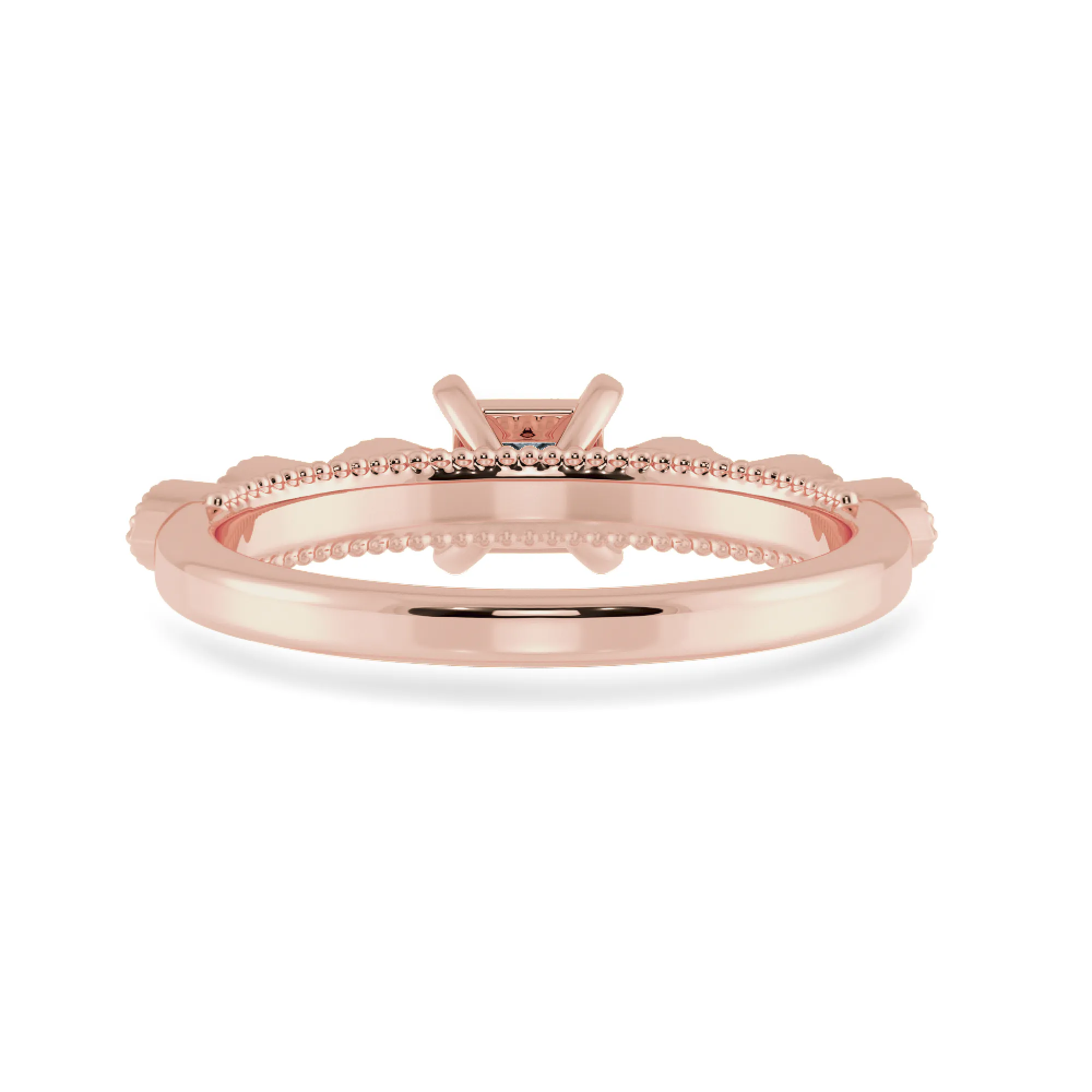 0.20cts. Princess Cut Solitaire with Marquise Diamond Accents 18K Rose Gold Ring JL AU 2012R-C