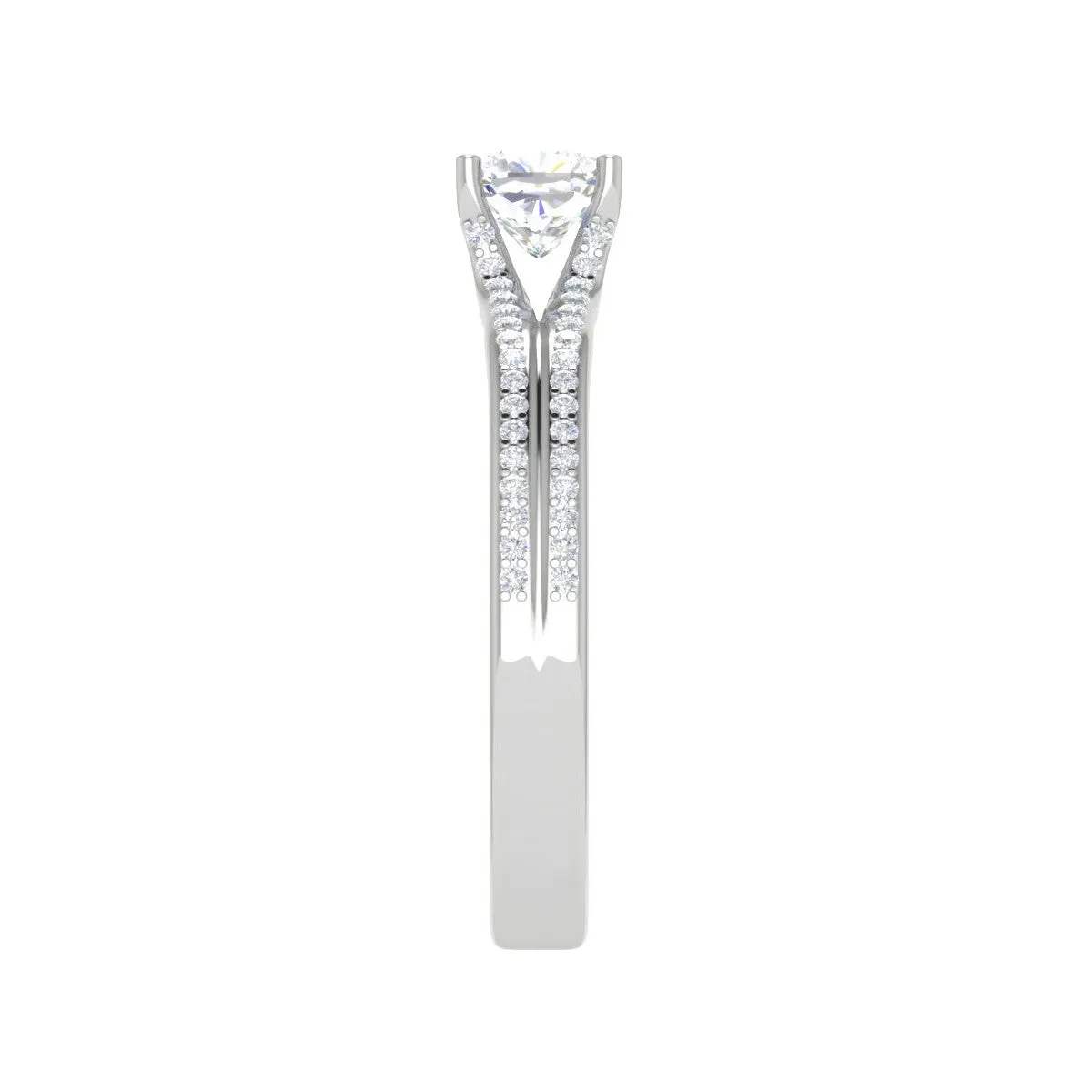 0.30cts. Cushion Solitaire Diamond Split Shank Platinum Ring JL PT RH CU 169