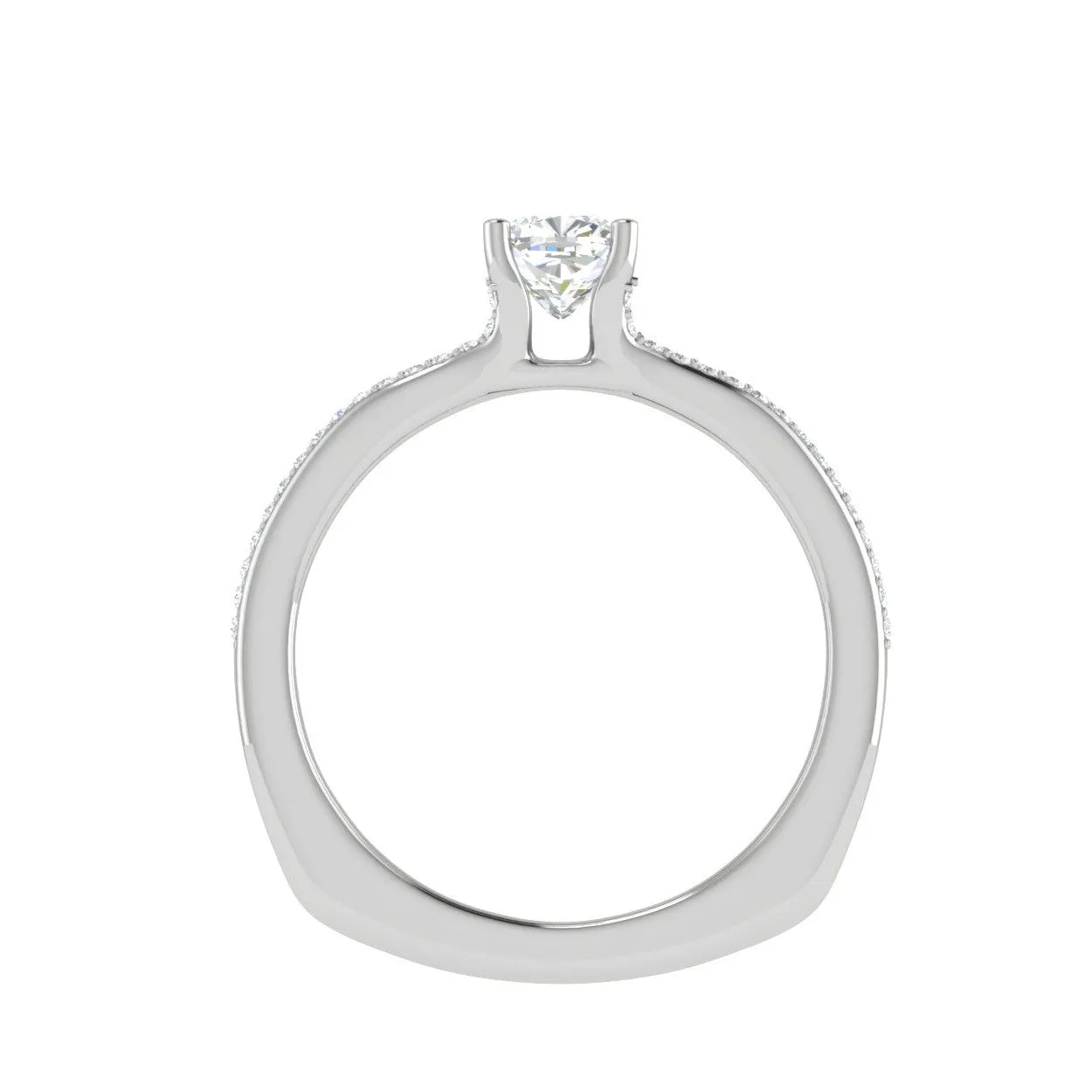 0.30cts. Cushion Solitaire Diamond Split Shank Platinum Ring JL PT RH CU 169