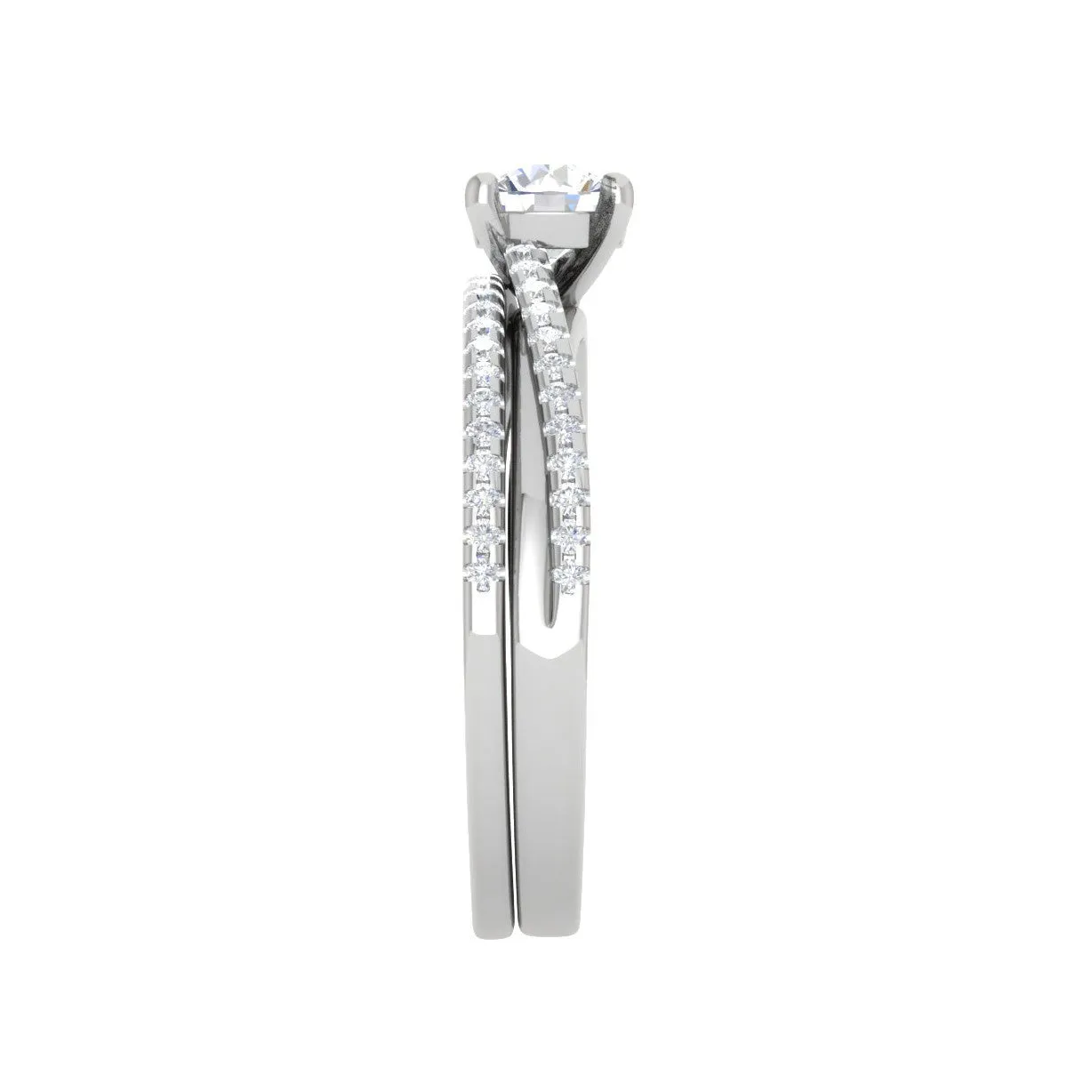 0.30cts Solitaire Diamond Split Shank Platinum Ring JL PT RV RD 162