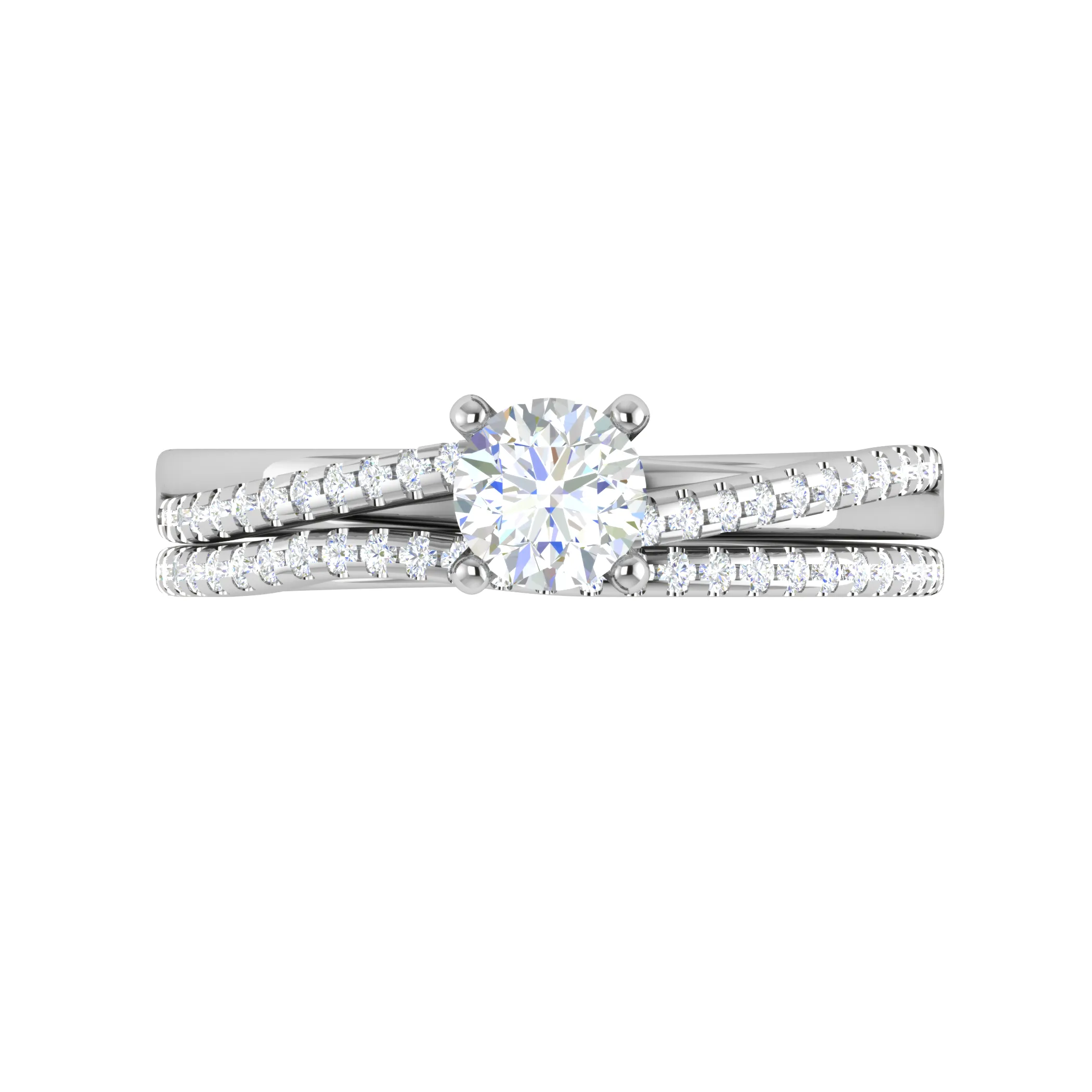 0.30cts Solitaire Diamond Split Shank Platinum Ring JL PT RV RD 162