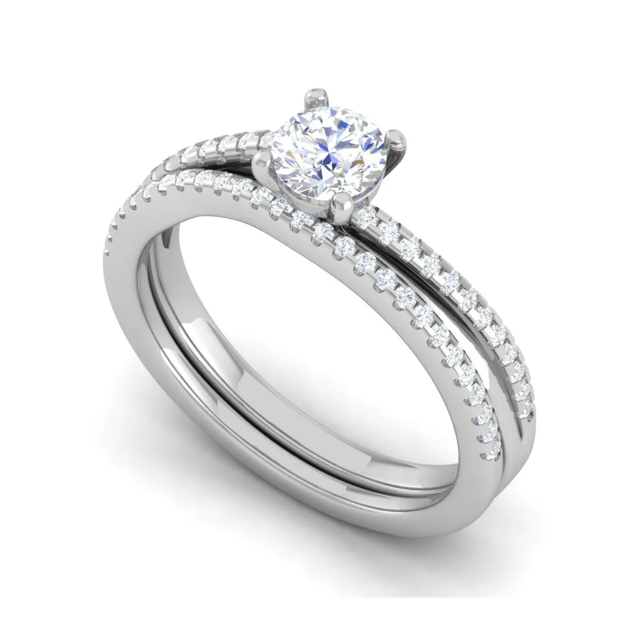0.30cts Solitaire Diamond Split Shank Platinum Ring JL PT RV RD 162