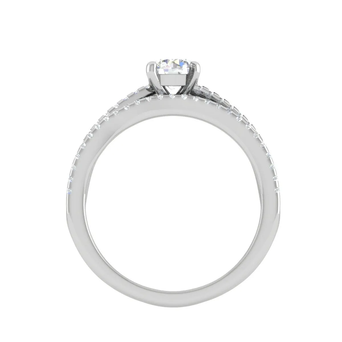 0.30cts Solitaire Diamond Split Shank Platinum Ring JL PT RV RD 162