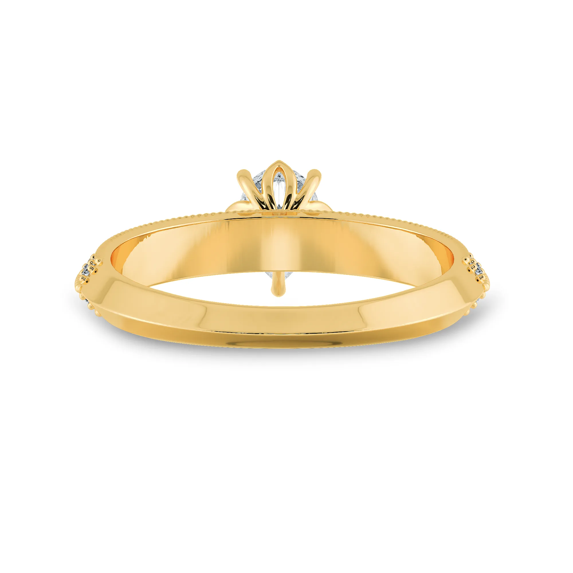0.30ts. Pear Cut Solitaire Diamond Split Shank 18K Yellow Gold Ring JL AU 1191Y
