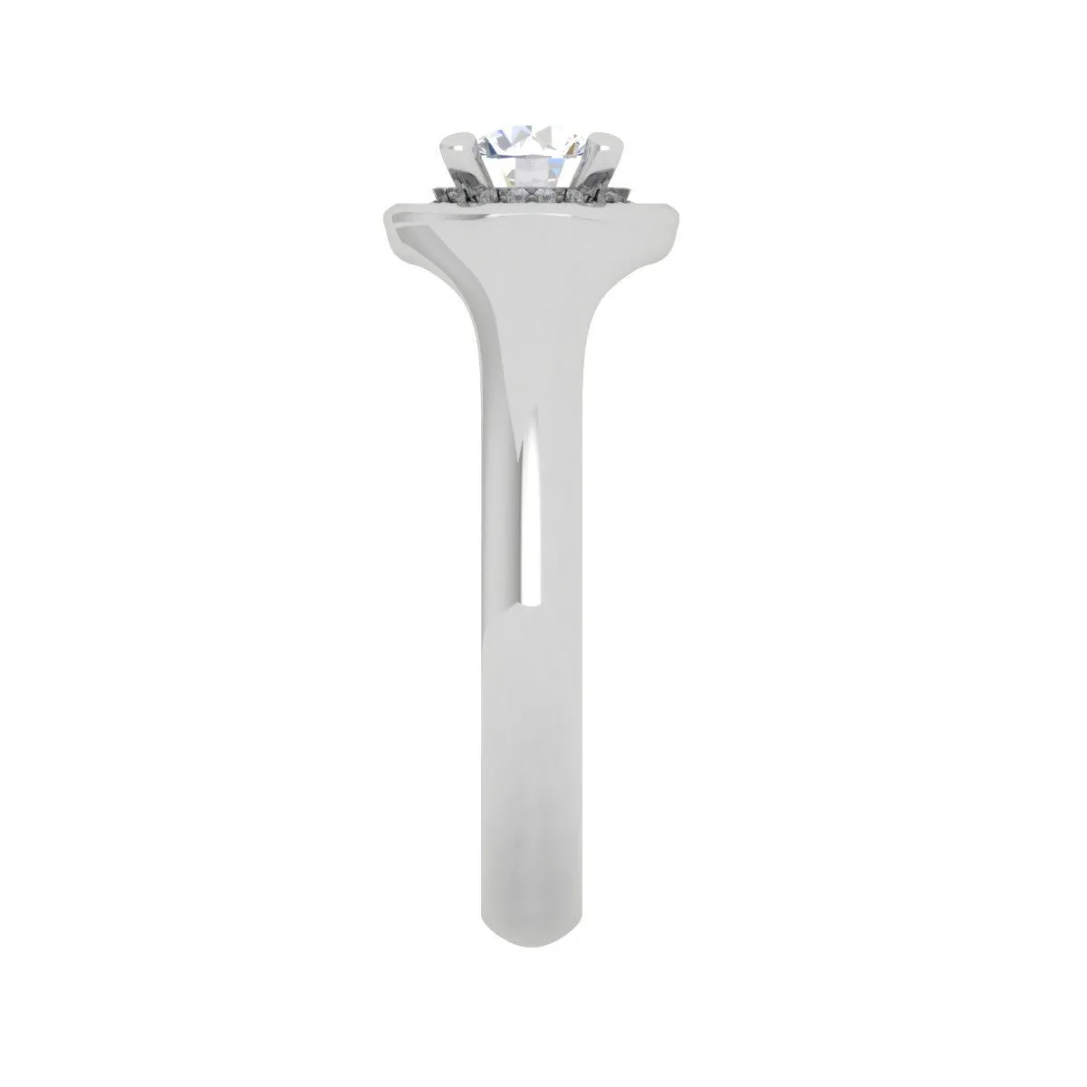 0.50 cts Solitaire Halo Diamond Platinum Ring JL PT RH RD 215