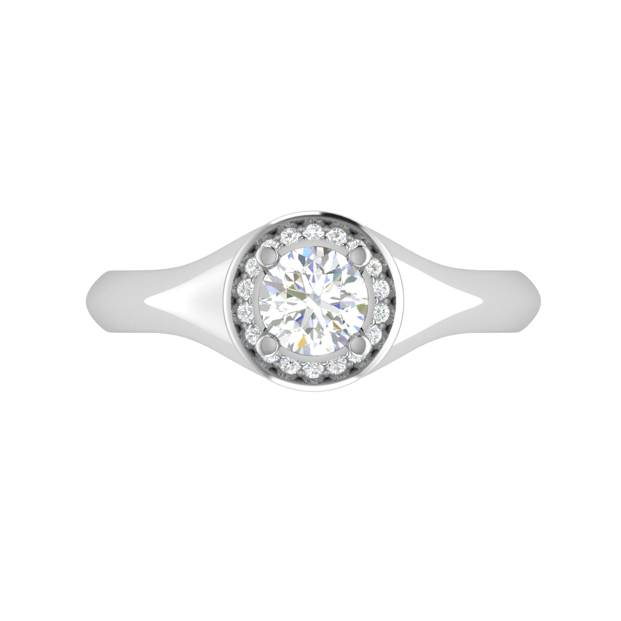 0.50 cts Solitaire Halo Diamond Platinum Ring JL PT RH RD 215