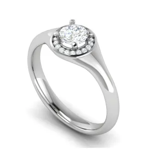 0.50 cts Solitaire Halo Diamond Platinum Ring JL PT RH RD 215