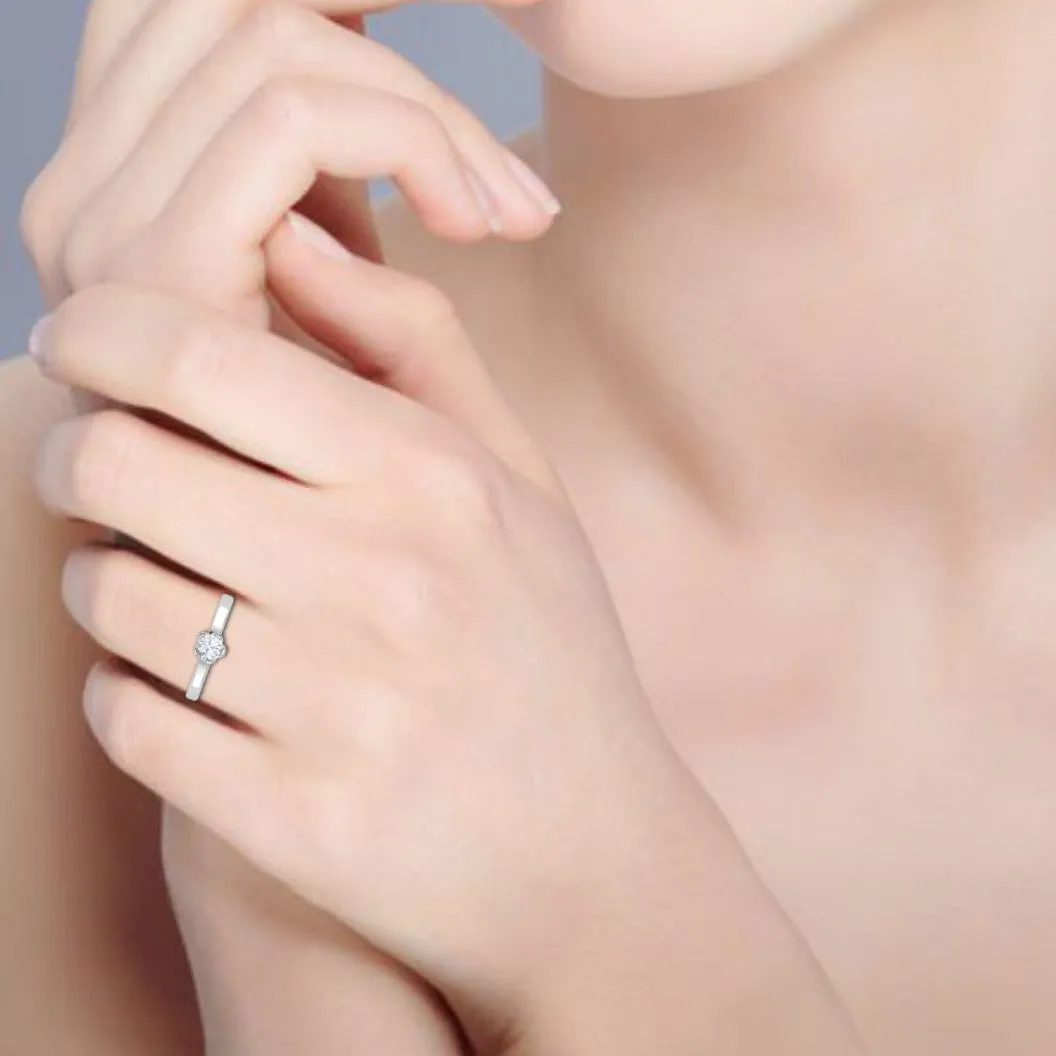 0.50 cts Solitaire Platinum Ring JL PT RS RD 111