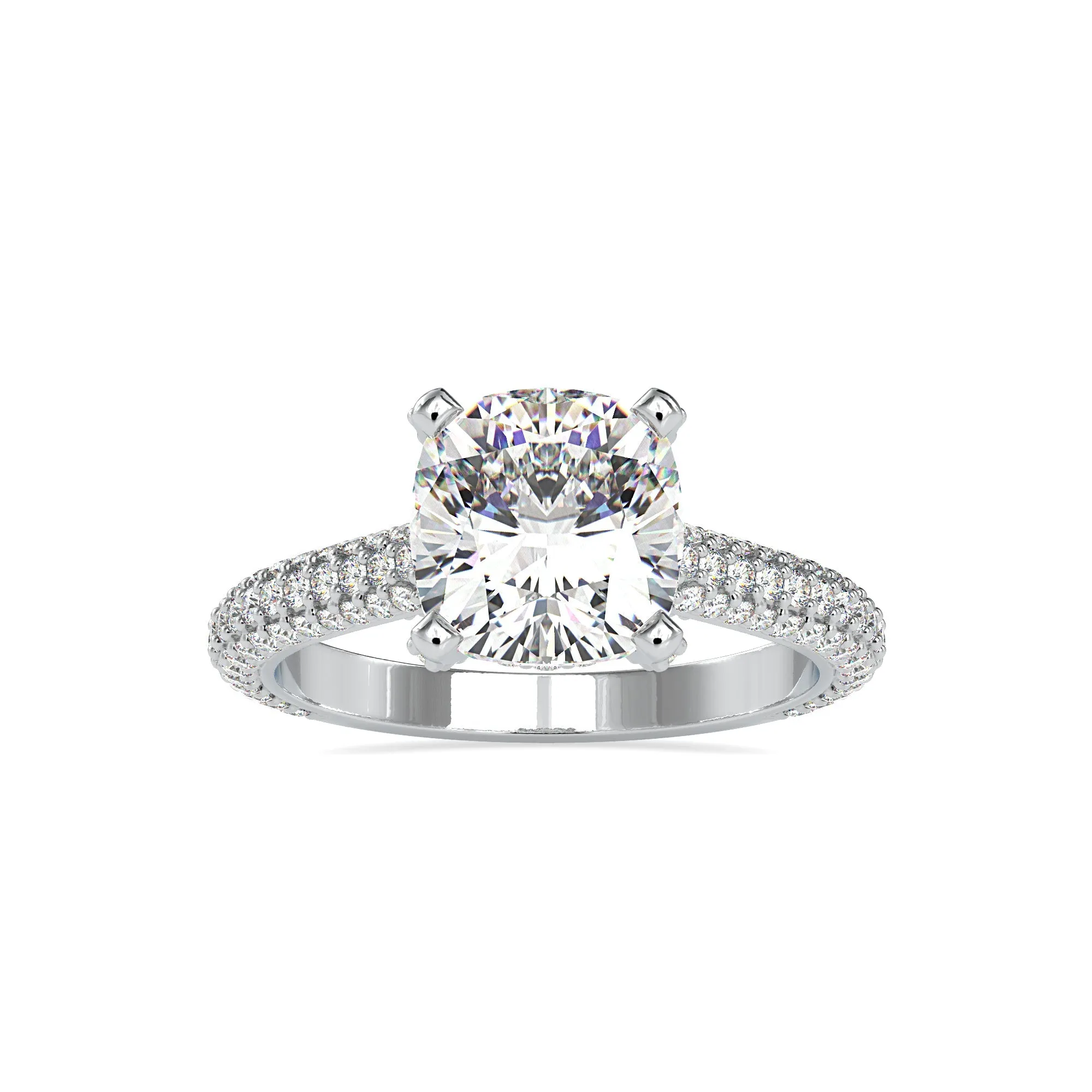 0.50cts. Cushion Cut Solitaire Platinum Diamond Engagement Ring JL PT 0103-A