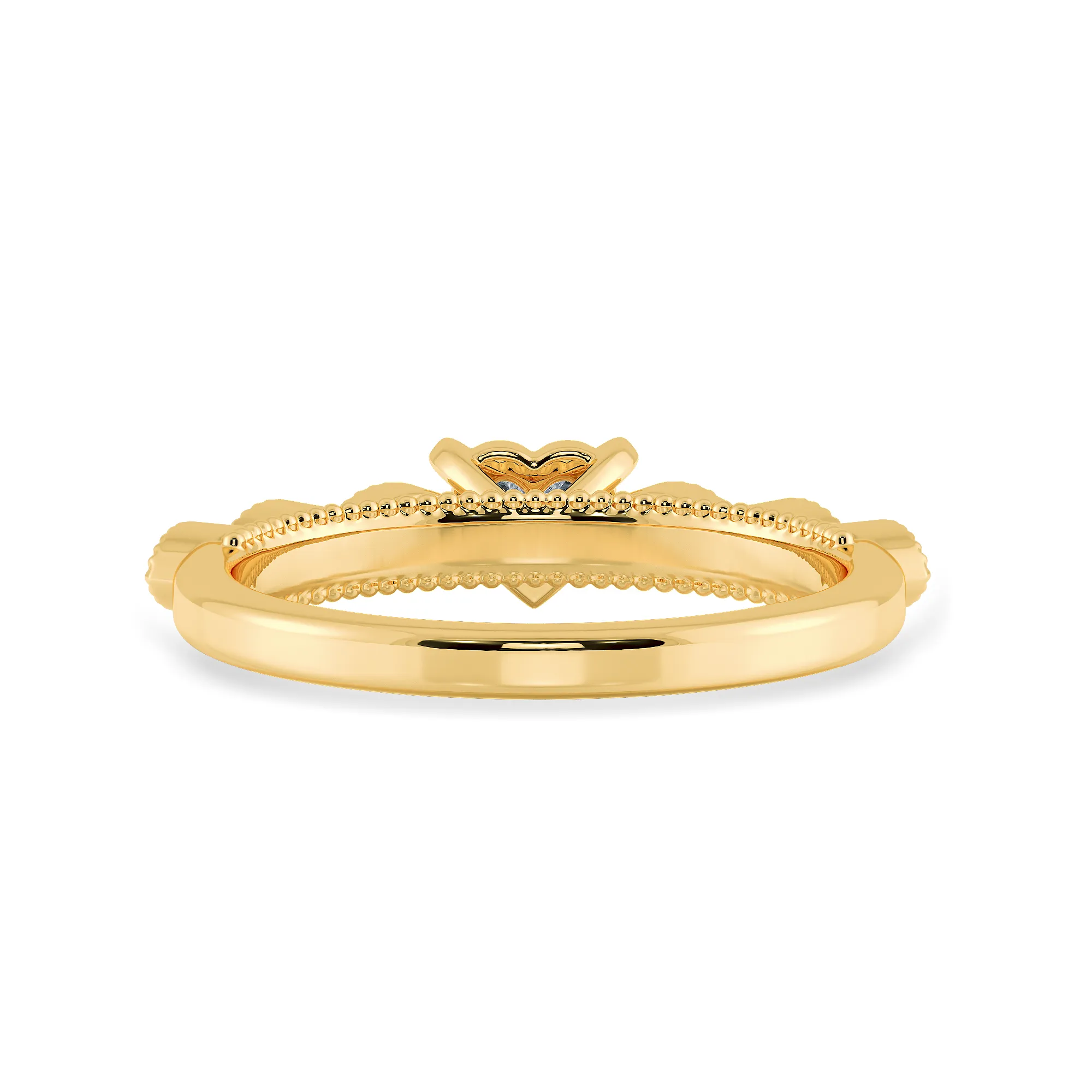 0.50cts. Heart Cut Solitaire with Marquise Cut Diamond Accents 18K Yellow Gold Ring JL AU 2016Y-A