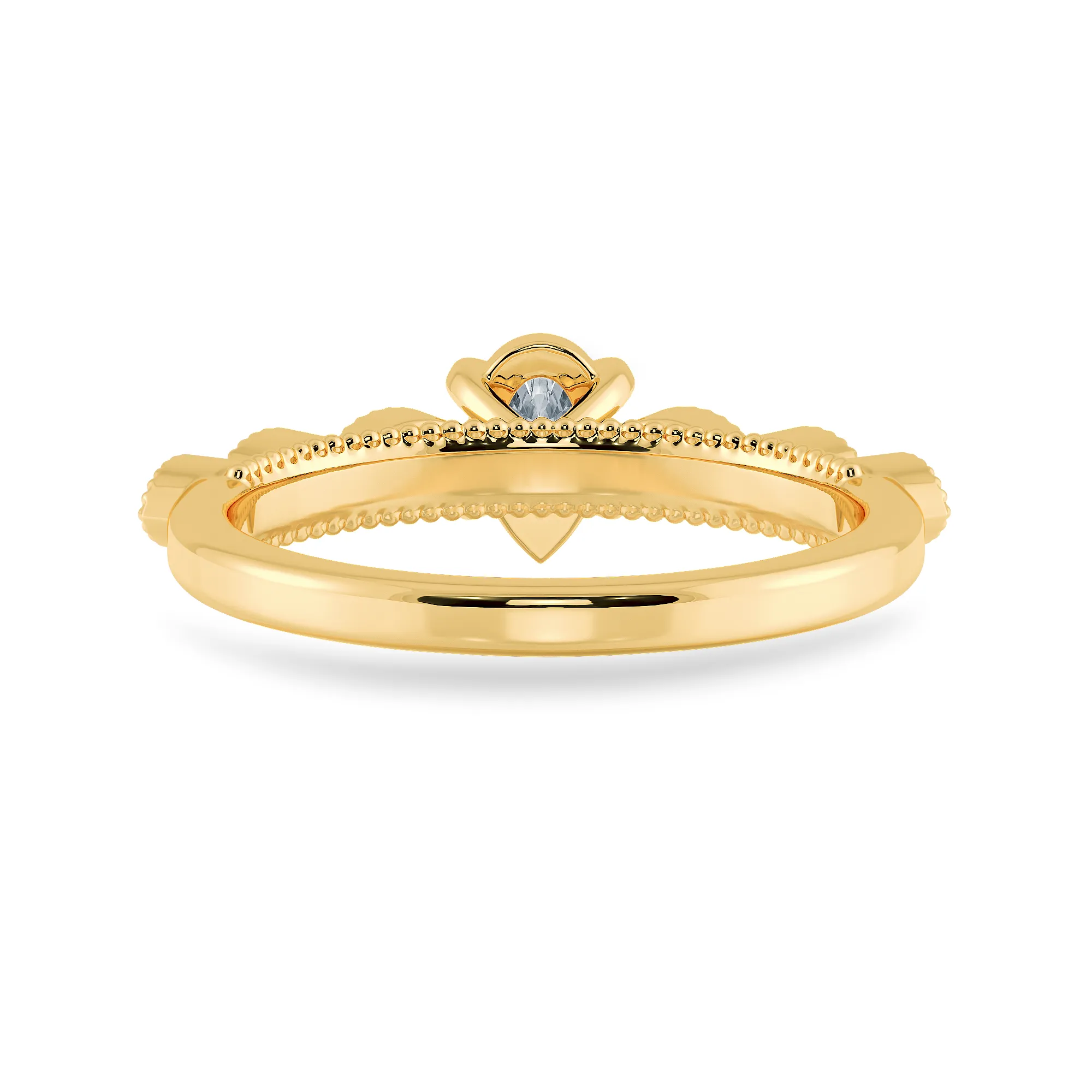 0.50cts. Pear Cut Solitaire with Marquise Cut Diamond Shank 18K Yellow Gold Ring JL AU 2018Y-A