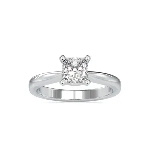 0.50cts. Princess Cut Diamond Solitaire Platinum Engagement Ring JL PT 0065