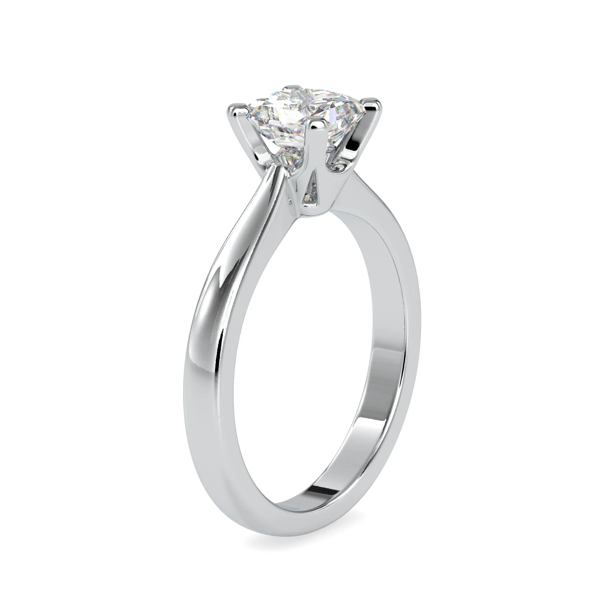 0.50cts. Princess Cut Diamond Solitaire Platinum Engagement Ring JL PT 0065
