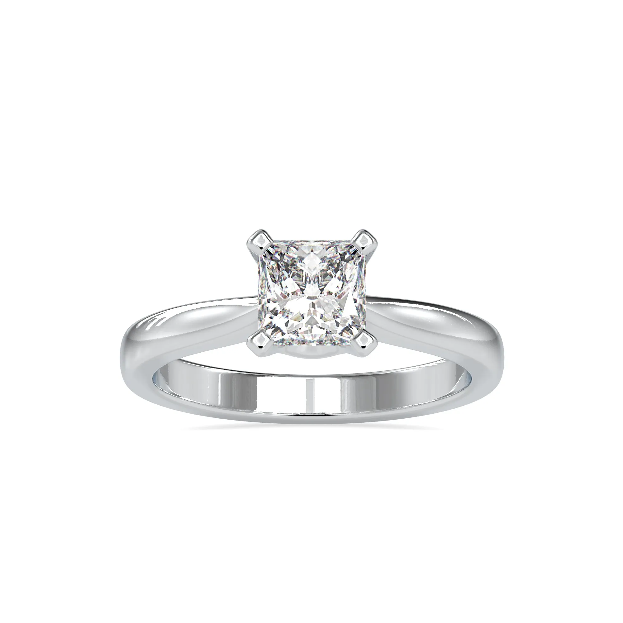 0.50cts. Princess Cut Diamond Solitaire Platinum Engagement Ring JL PT 0065