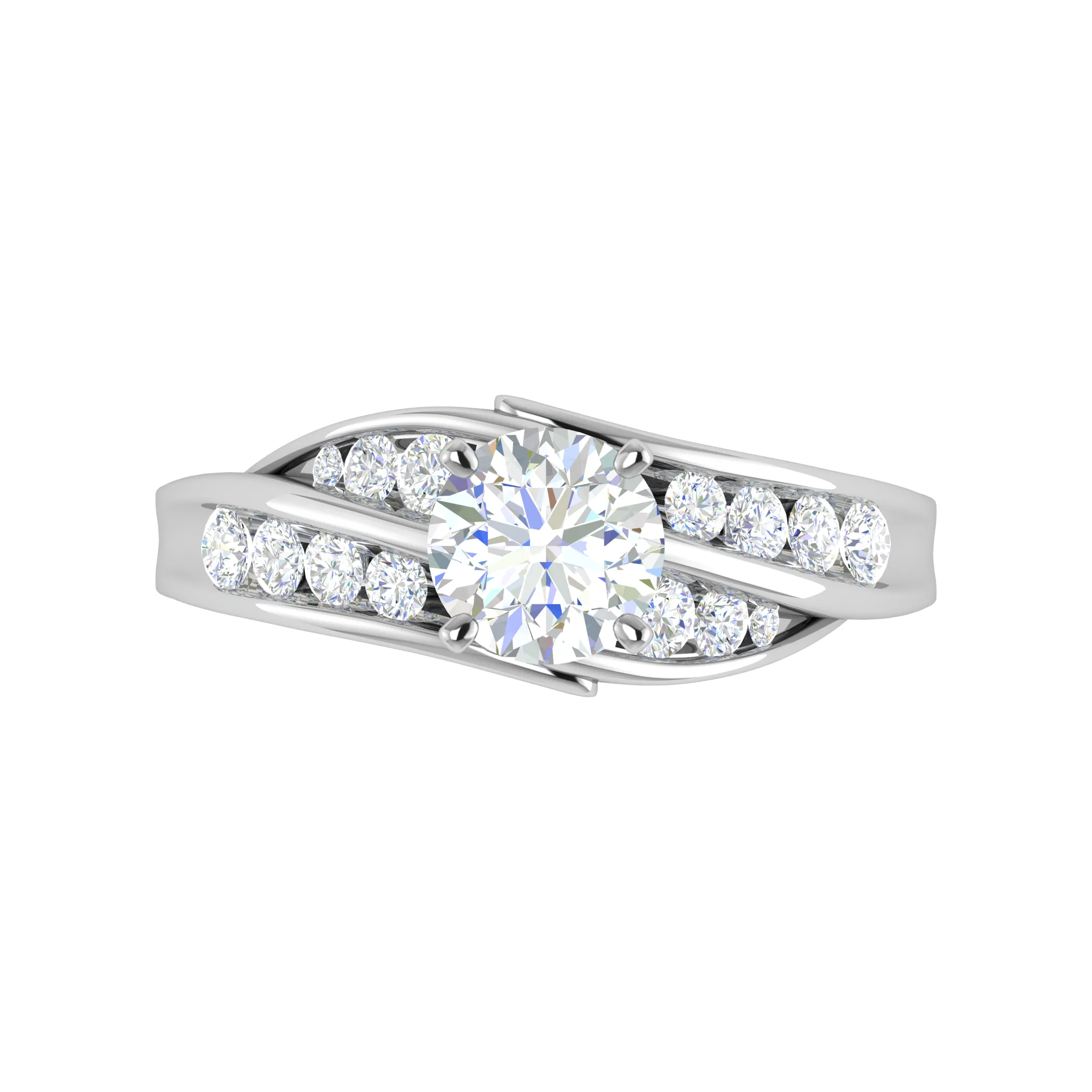 0.50cts Solitaire Diamond Split Shank Platinum Ring JL PT WB5808E