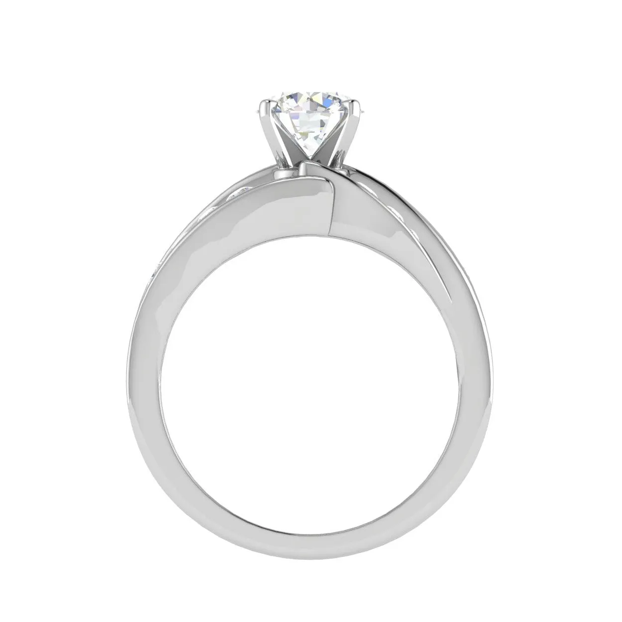 0.50cts Solitaire Diamond Split Shank Platinum Ring JL PT WB5808E