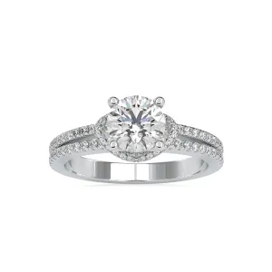 0.50cts. Solitaire Platinum Diamond Split Shank Engagement Ring JL PT 0073