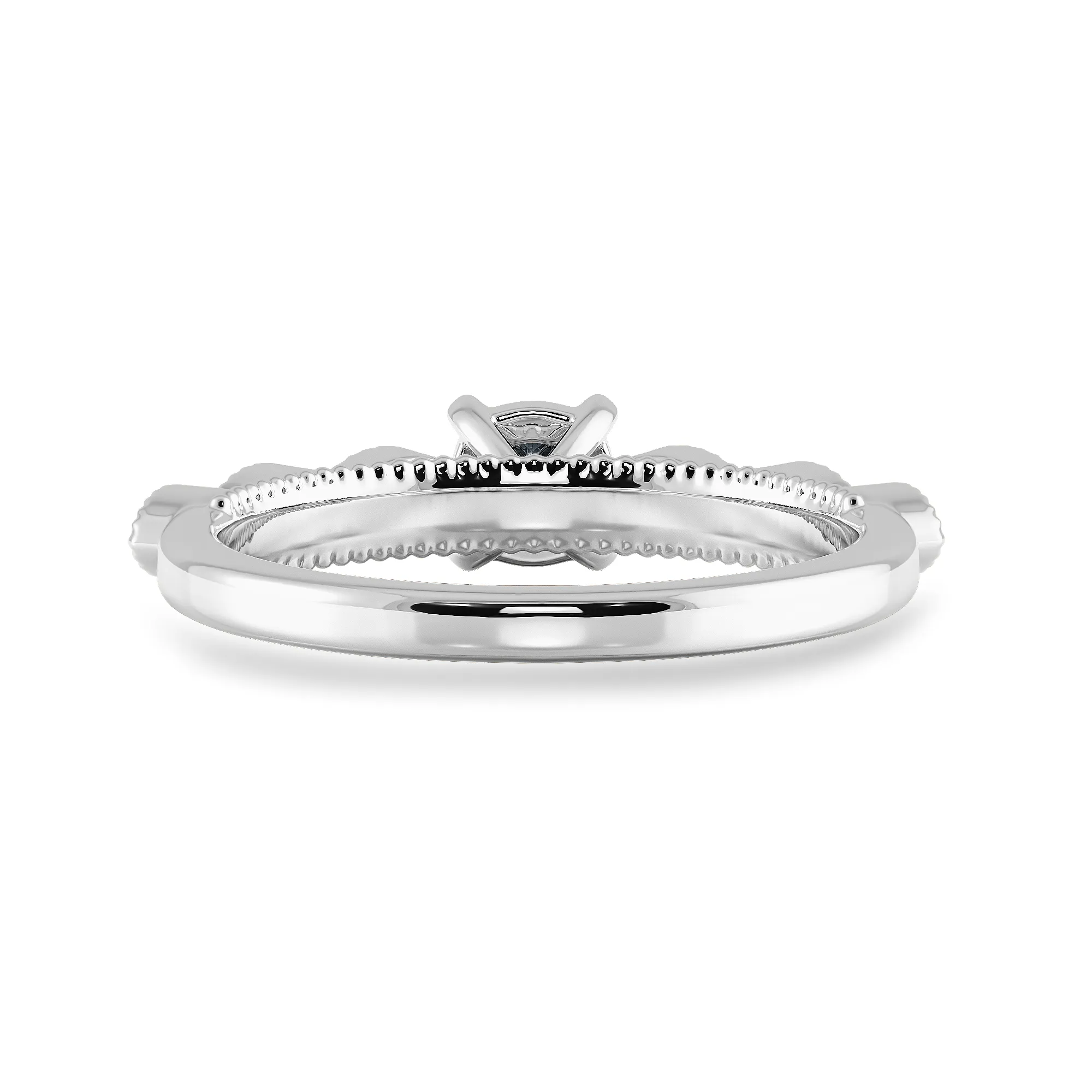 0.70cts. Cushion Cut Solitaire with Marquise Cut Diamond Accents Platinum Ring JL PT 2013-B