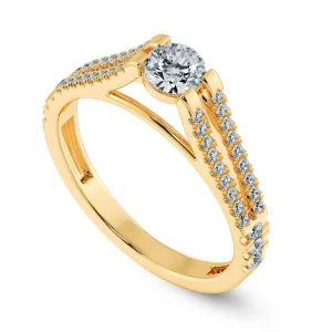 0.70cts. Solitaire Diamond Split Shank 18K Yellow Gold Solitaire Ring JL AU 1177Y-C