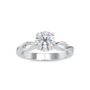 0.70cts. Solitaire Platinum Twisted Shank Engagement Ring JL PT 0137