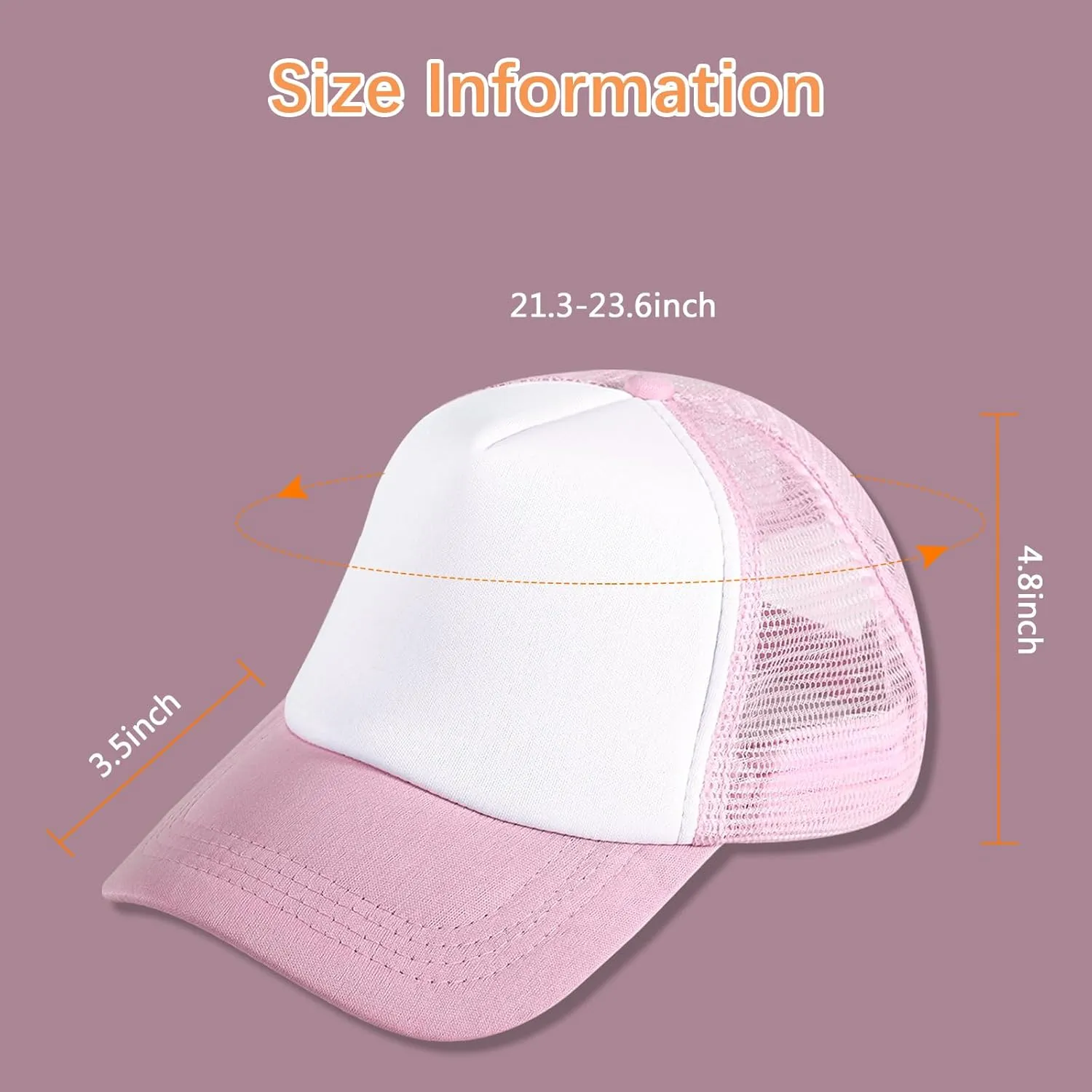 10 Pack Sublimation Blank Baseball Cap Adjustable Hat Polyester Mesh Trucker Hats for Men and Women