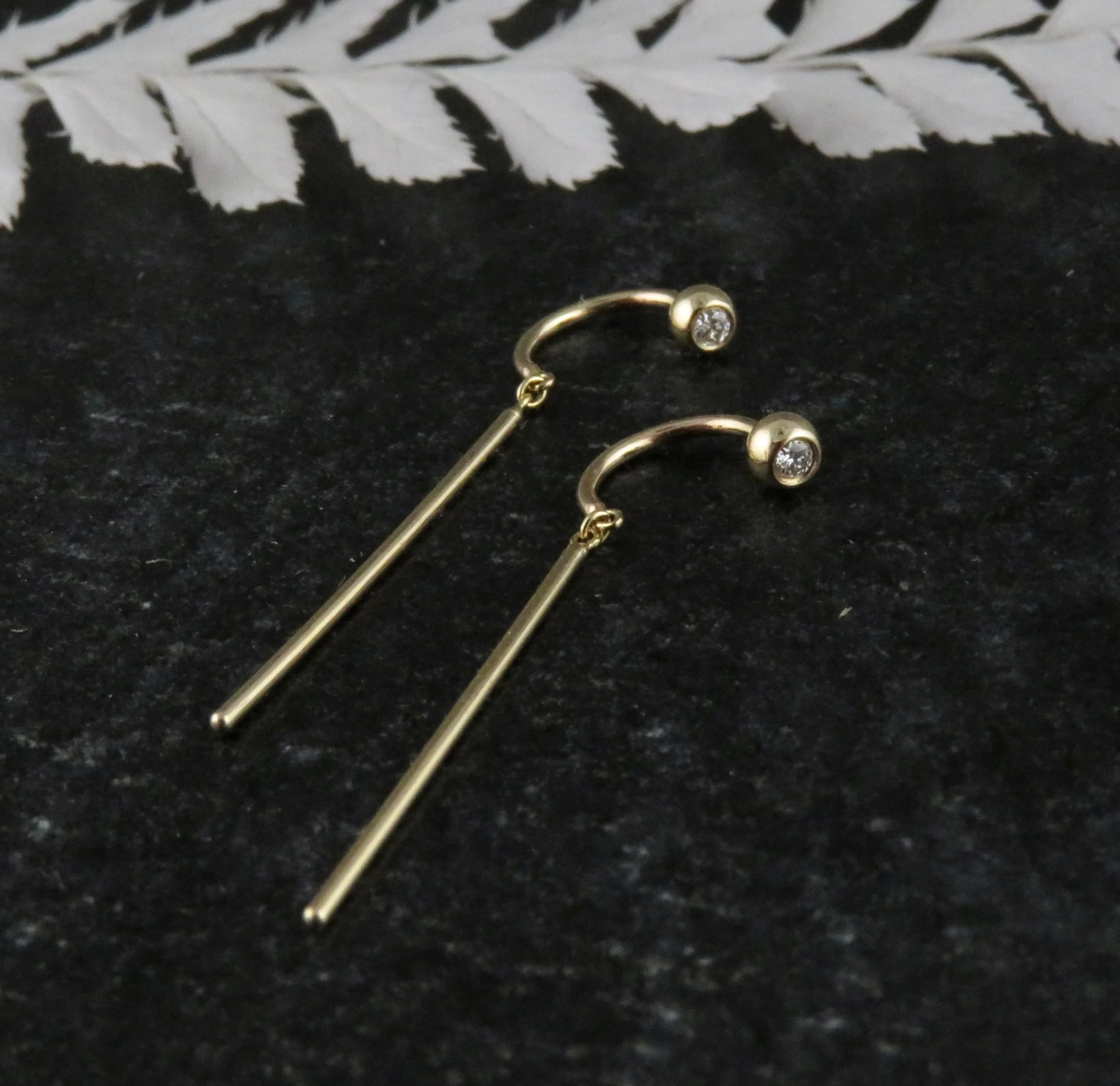14k Gold 'Chime' Diamond Stud Earrings