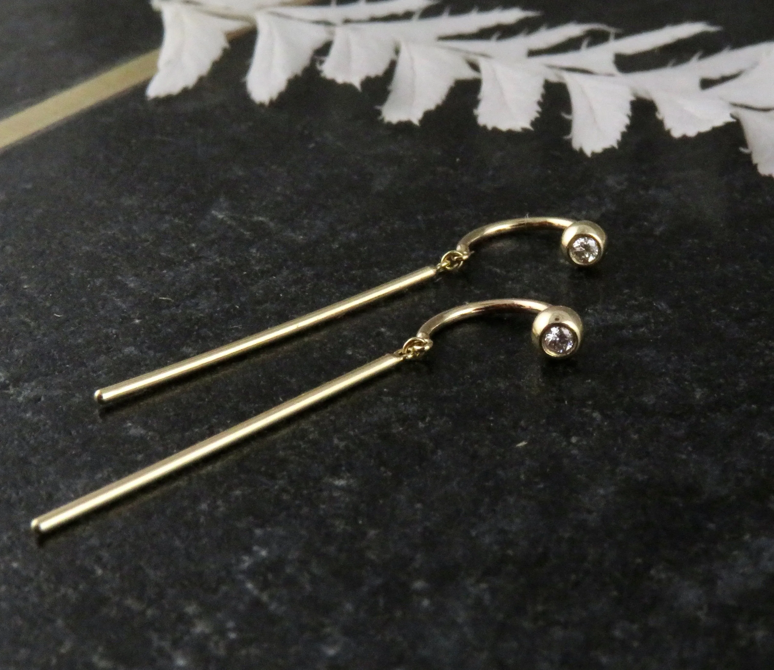 14k Gold 'Chime' Diamond Stud Earrings