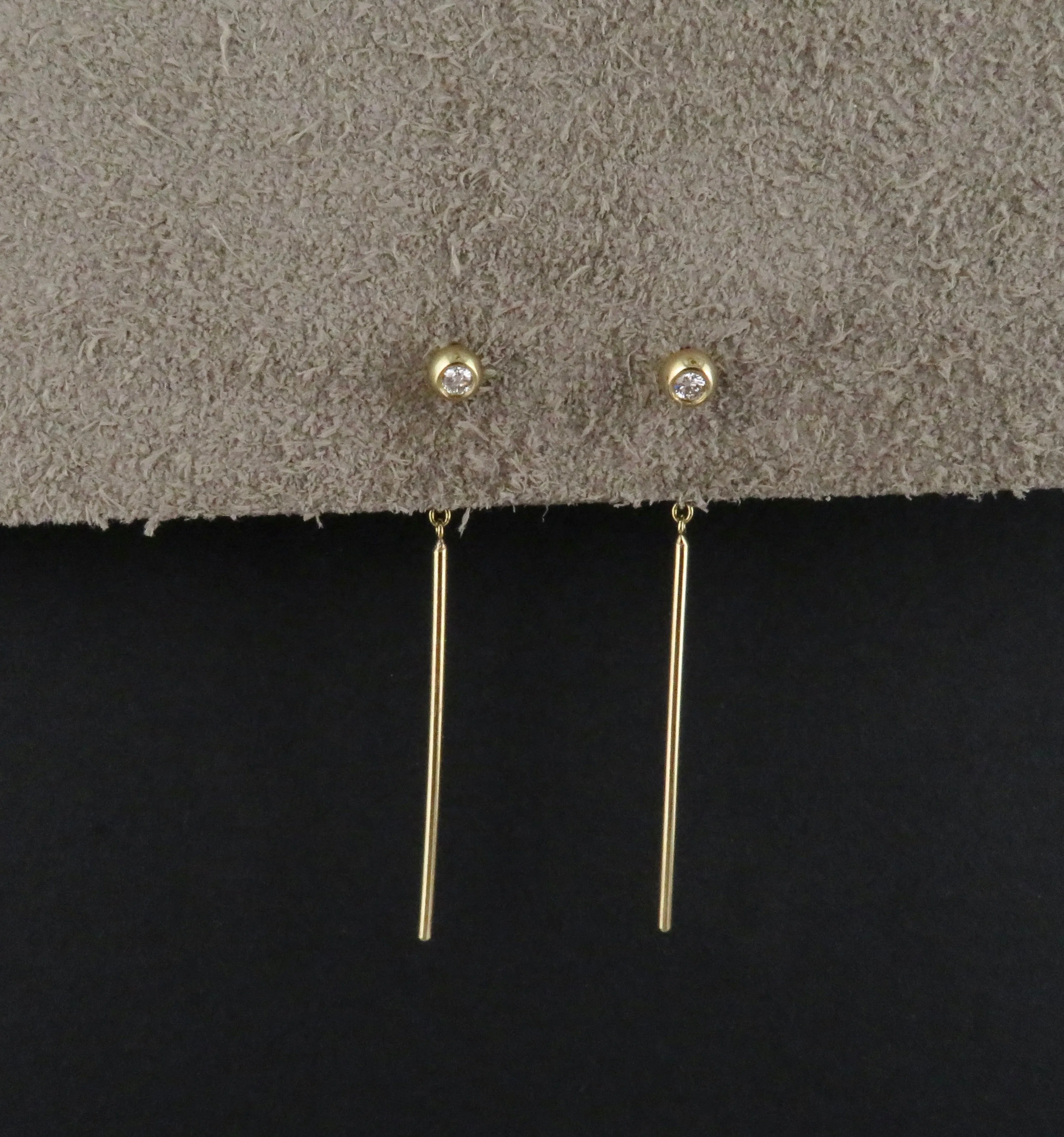 14k Gold 'Chime' Diamond Stud Earrings
