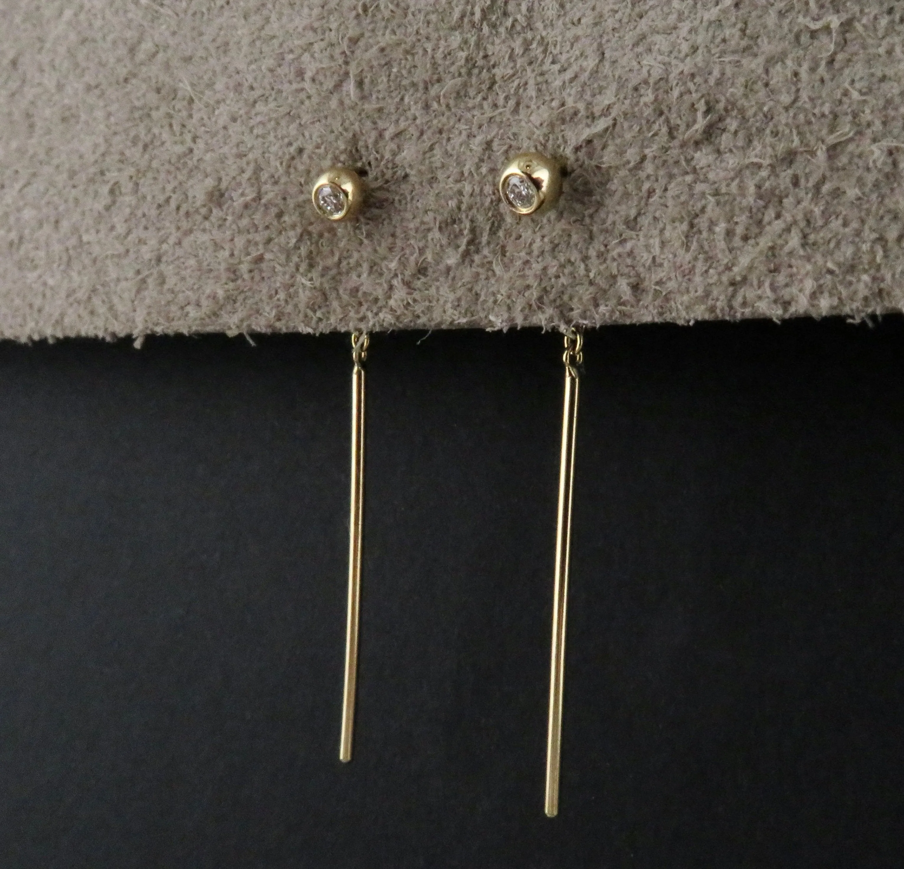 14k Gold 'Chime' Diamond Stud Earrings