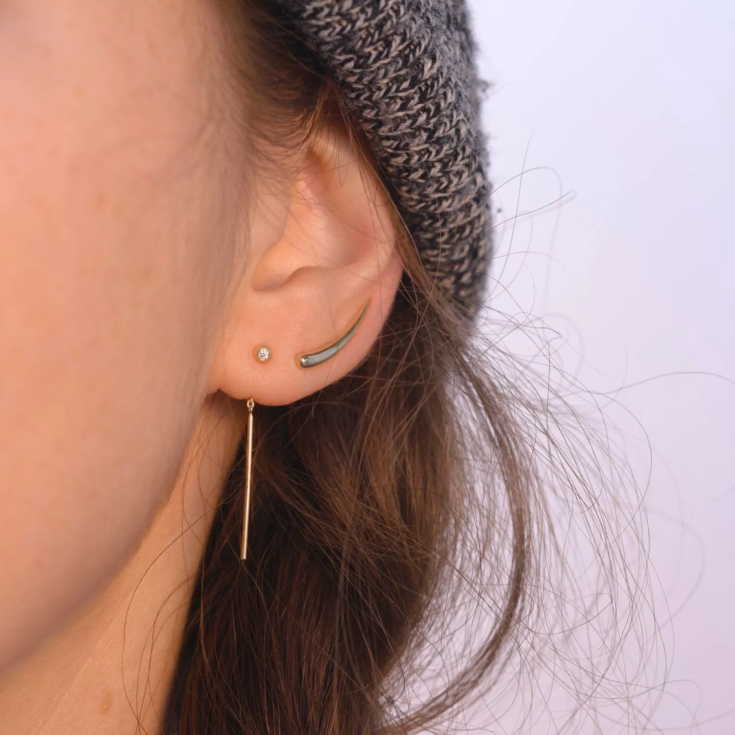 14k Gold 'Chime' Diamond Stud Earrings
