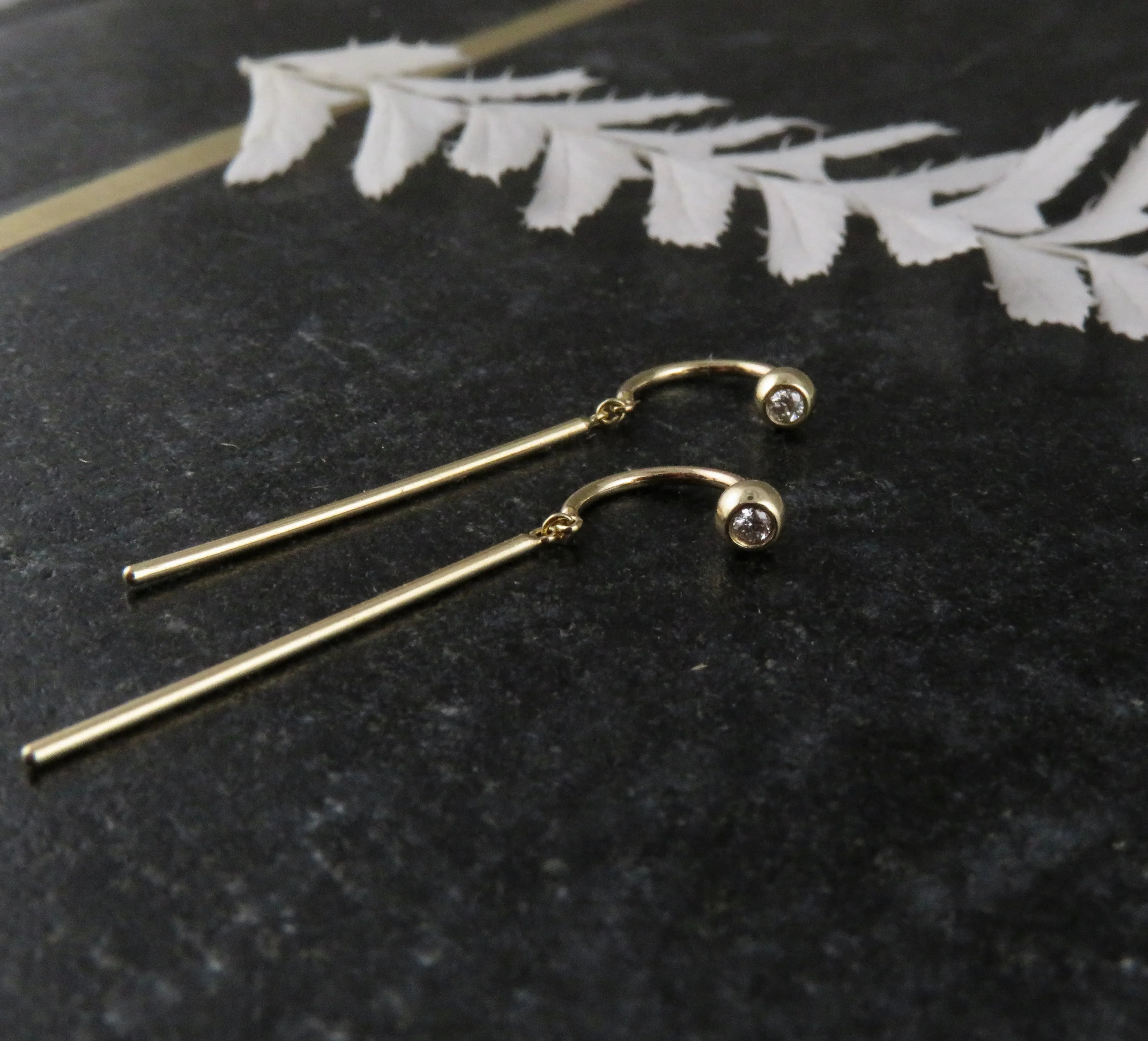 14k Gold 'Chime' Diamond Stud Earrings
