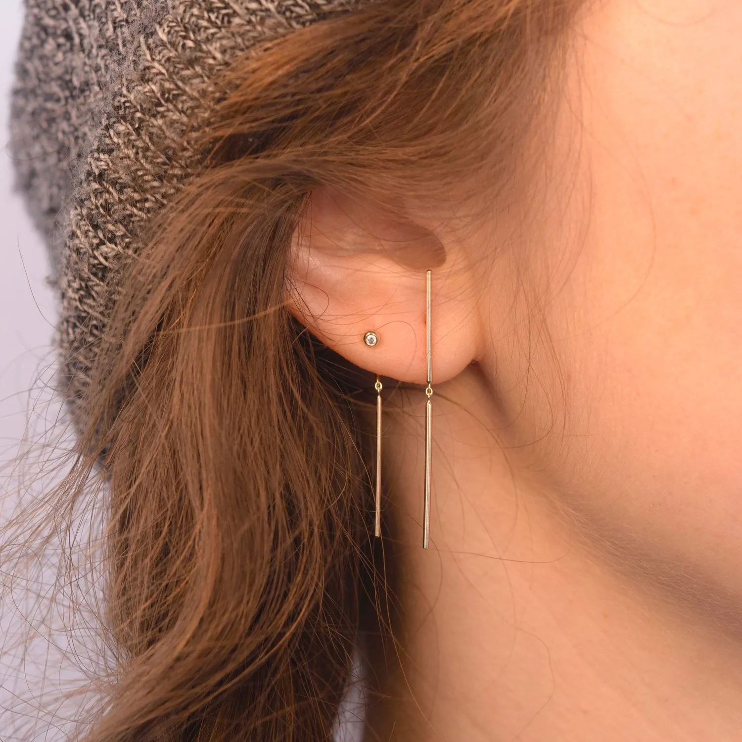 14k Gold 'Chime' Diamond Stud Earrings