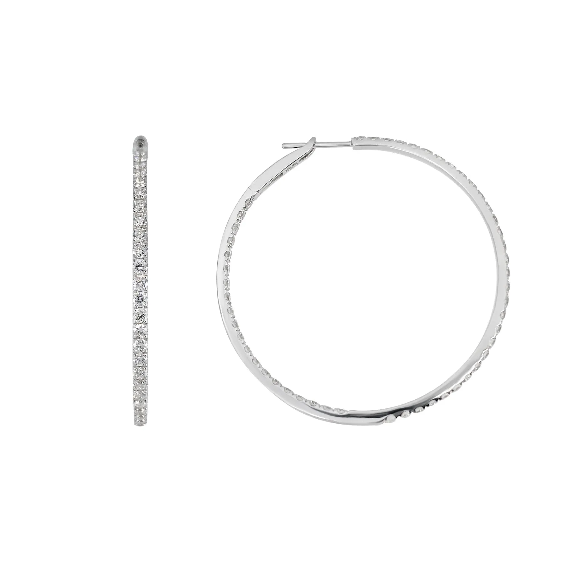 18K White Gold Tdw. 3.17ct Diamond Earrings - 20724528