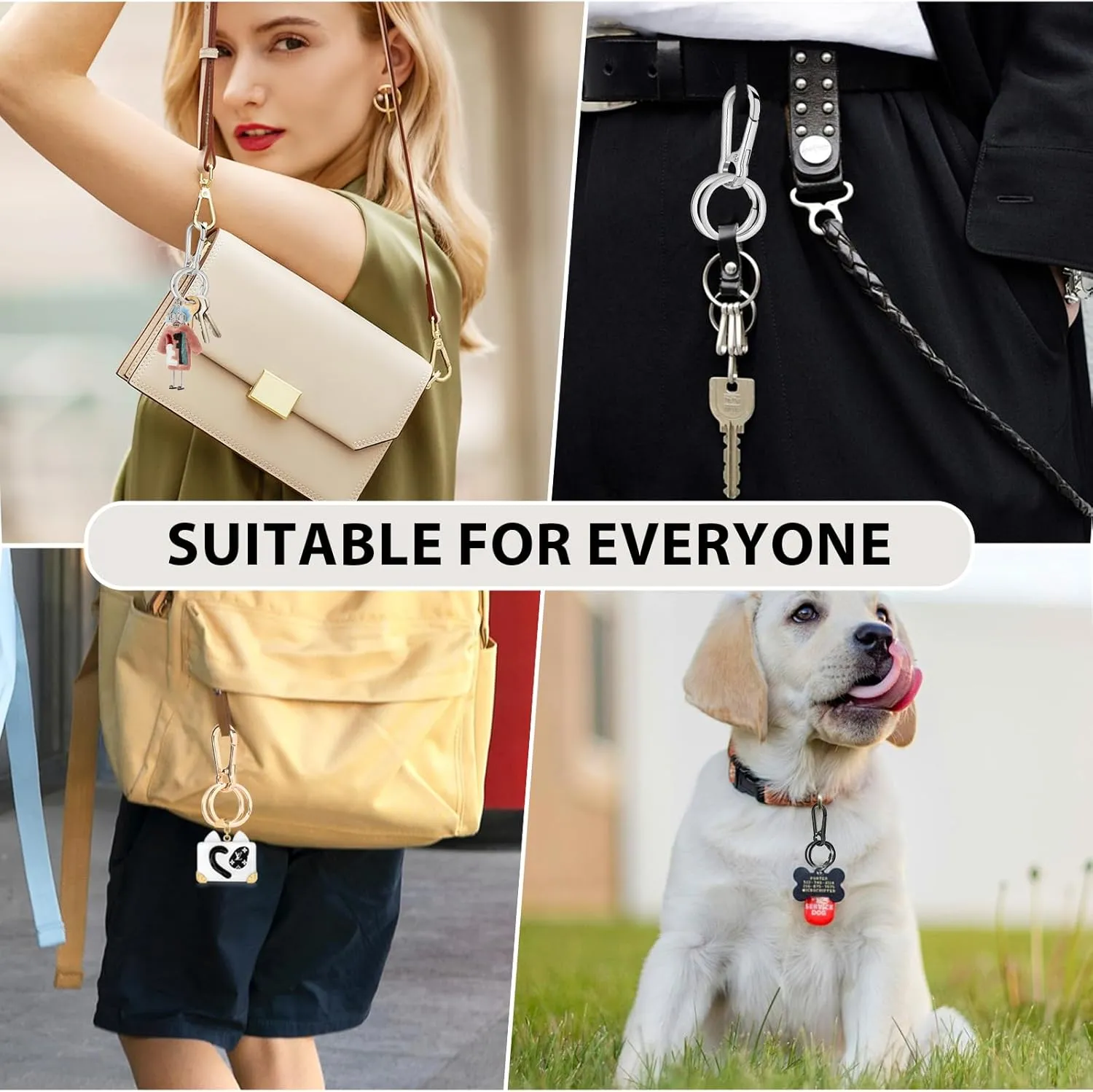 4PCS Versatile Keychains-Secure Carabiner Clips Durable Key Rings Easy Access to Your Home and Car Keys