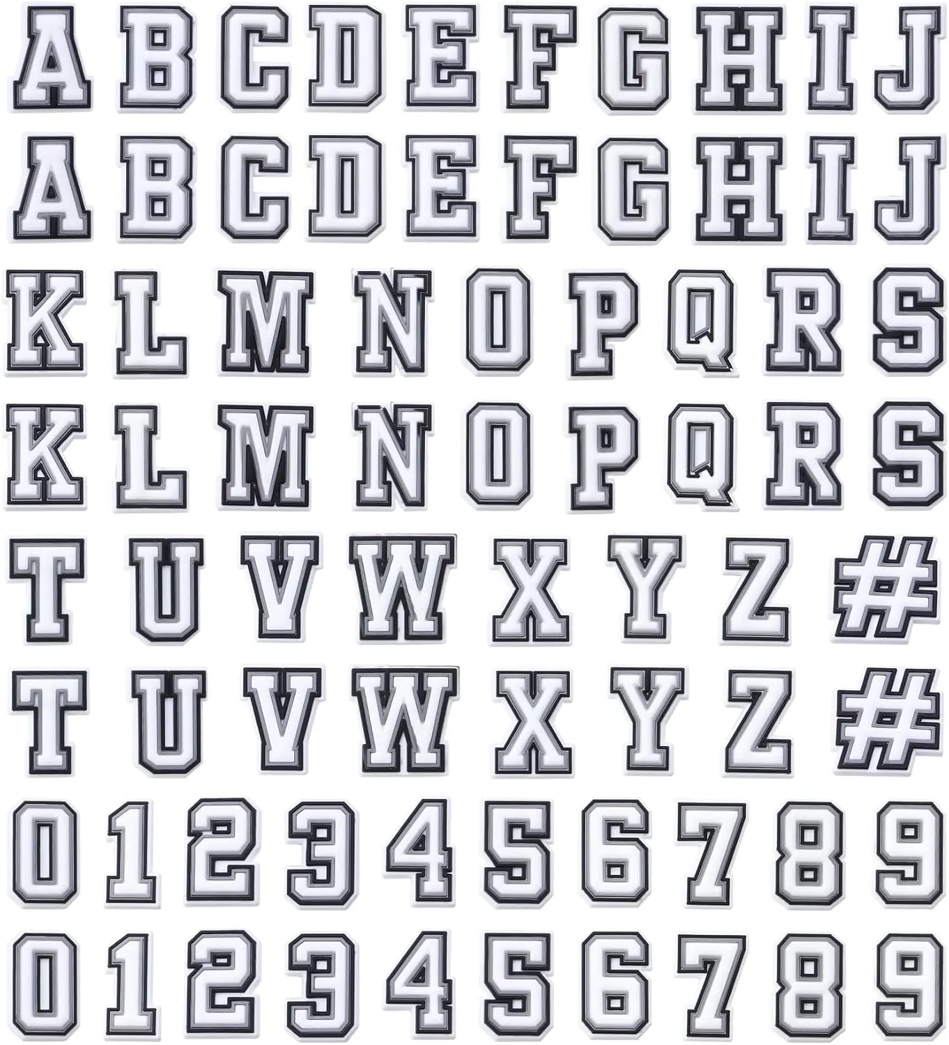 74PCS Letters Numbers Shoe Charms for Shoe Decoration, Double A To Z Alphabet 0 to 9 Number DIY Shoes Pins Gifts For Boys Girls Kids Men Women Adults