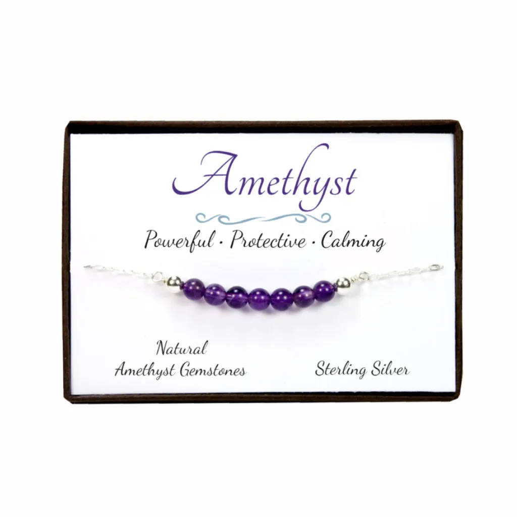 Amethyst Gemstone Sterling Silver Bracelet