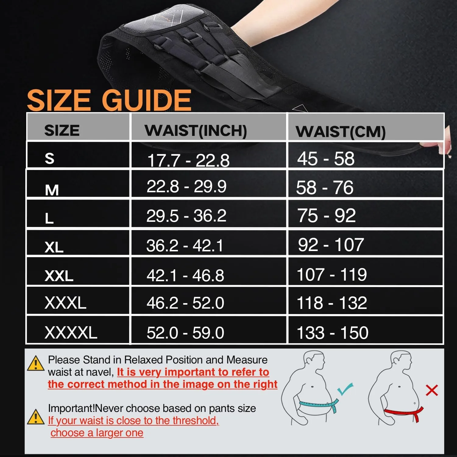 Back Brace for Lower Back Pain Relief, Three-Adjustable Elastic System, 7X Lumbar Support Belt for Men/Women, Ergonomic and Breathable Lumbar Pad for Herniated Disc, Sciatica (XX-Large)