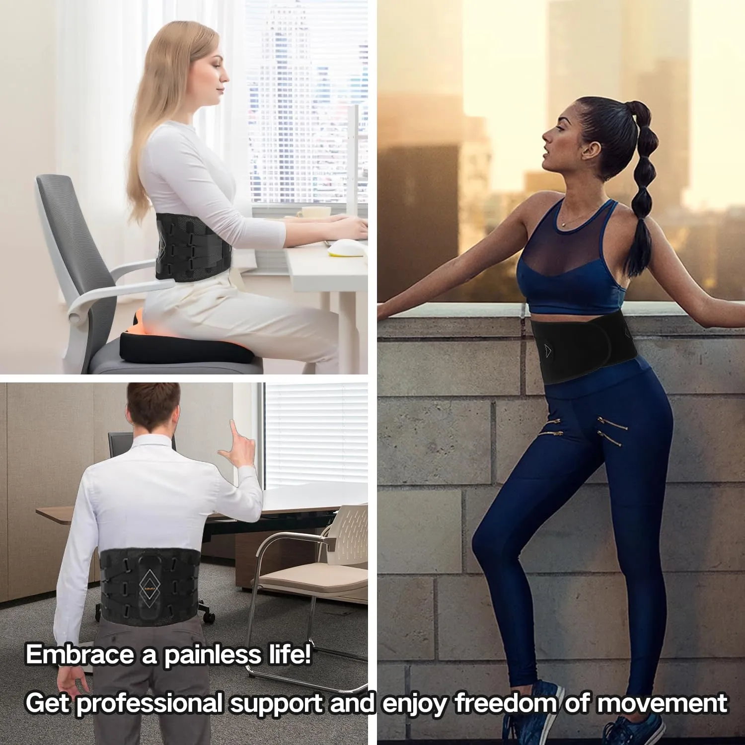 Back Brace for Lower Back Pain Relief, Three-Adjustable Elastic System, 7X Lumbar Support Belt for Men/Women, Ergonomic and Breathable Lumbar Pad for Herniated Disc, Sciatica (XX-Large)