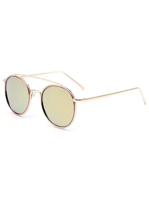 Beautiful Crossbar Pink Mirrored Sunglasses