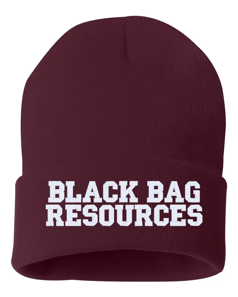 BLACK BAG RESOURCES Embroidered Cuffed Beanie Hat