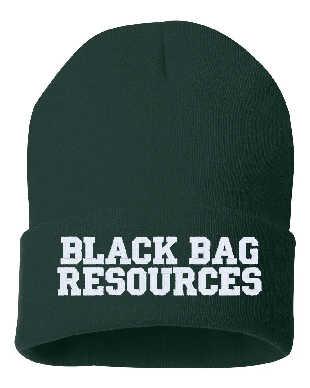 BLACK BAG RESOURCES Embroidered Cuffed Beanie Hat