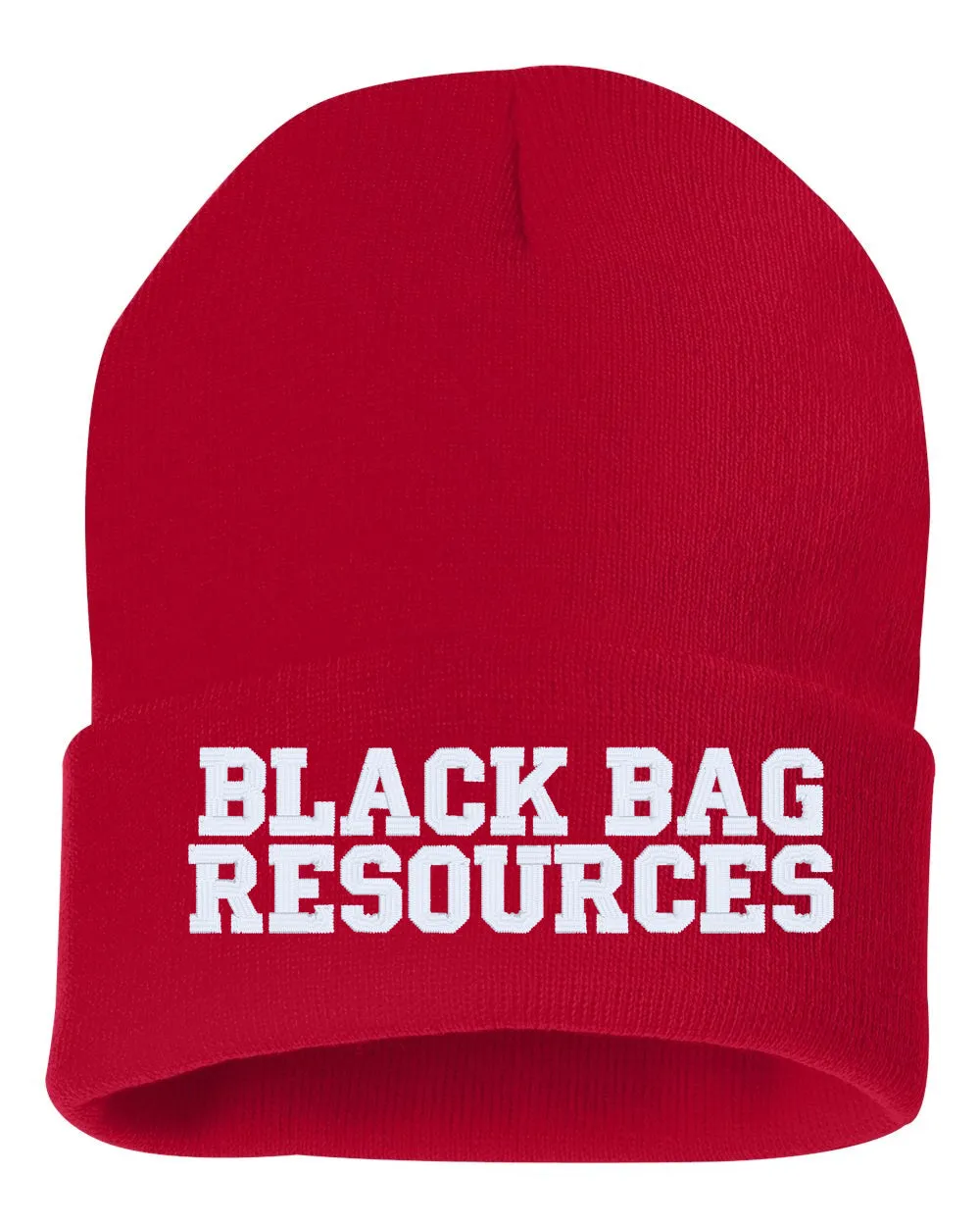 BLACK BAG RESOURCES Embroidered Cuffed Beanie Hat