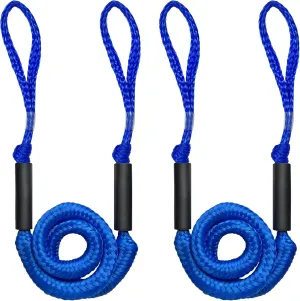 Boat Bungee Dock Line - Mooring Rope, Marine Anchor Line for Docking Pontoon, Seadoo, Bass Boat, Jet Ski, Kayak, Watercraft, WaveRunner - 4-5.5FT (Blue)