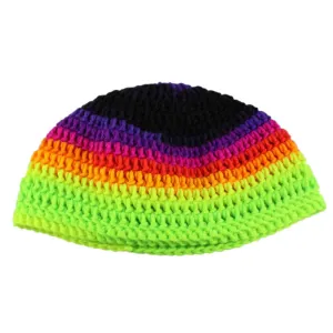 Bright Neon Crochet Beanie Hat Small/Medium - JMCH28SM