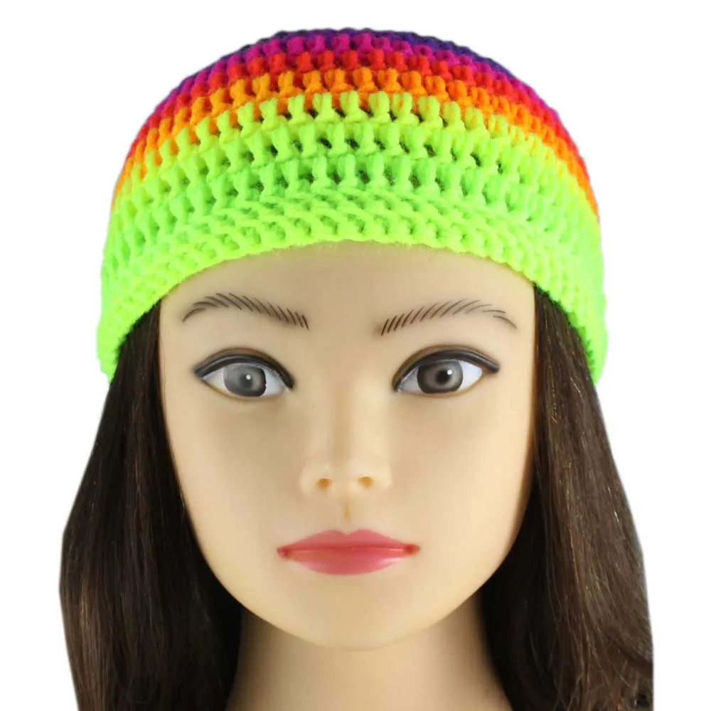 Bright Neon Crochet Beanie Hat Small/Medium - JMCH28SM