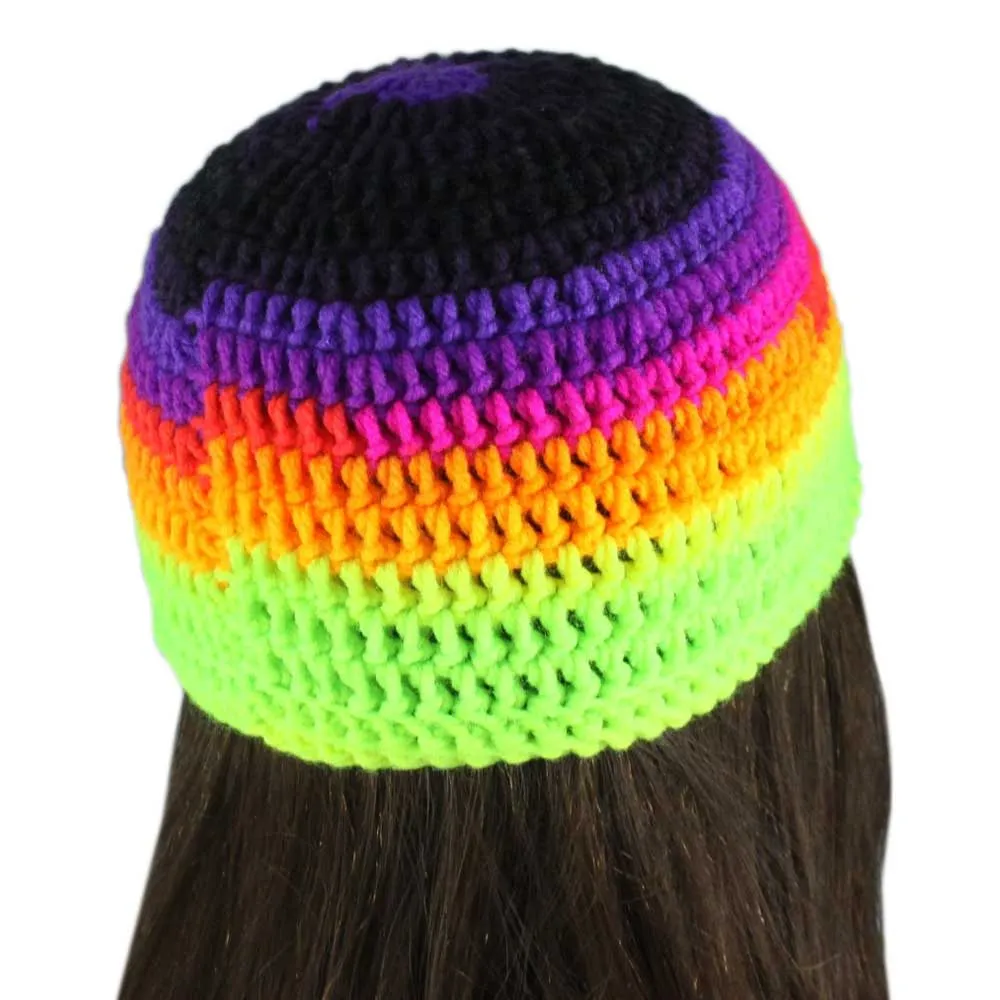 Bright Neon Crochet Beanie Hat Small/Medium - JMCH28SM