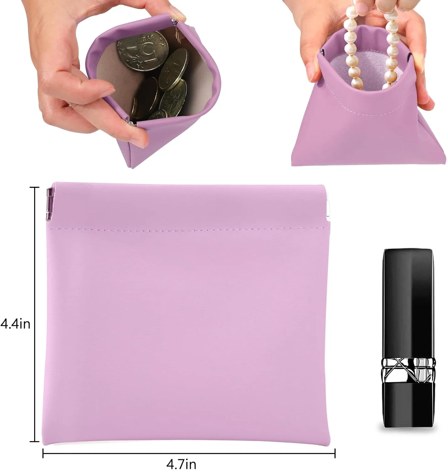 BUSOHA 3 PCS Small Makeup Bag for Purse, Mini Portable Cosmetic Bags for Women, Coin Purse Lipstick Cosmetic Accessories Organizer, Small Travel Kit Storage Pouch