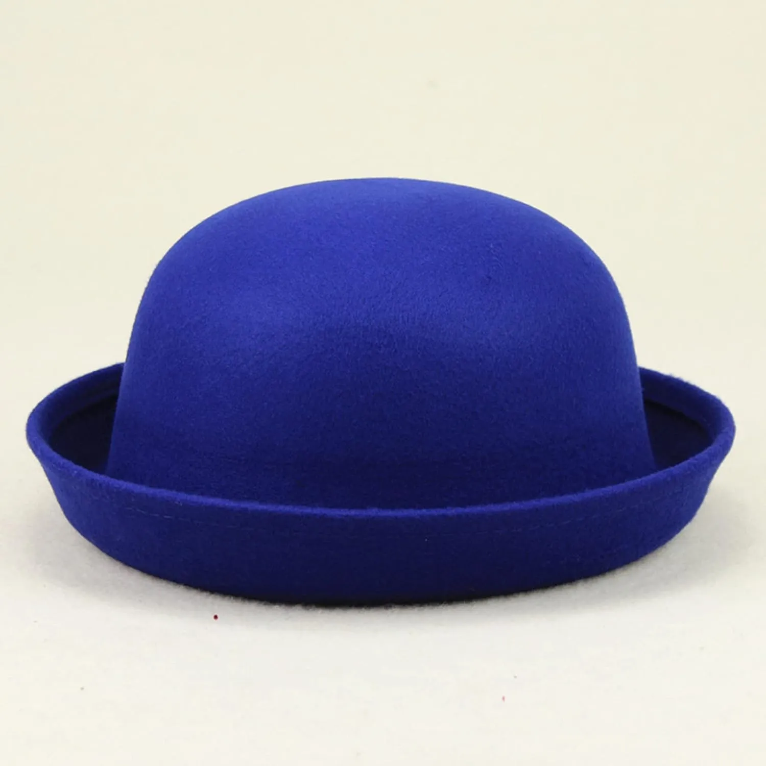 Classic Round Bowler Hats for Men & Women Vintage Roll-up Brim Cloche Hat Fashion Fedora Bucket Caps