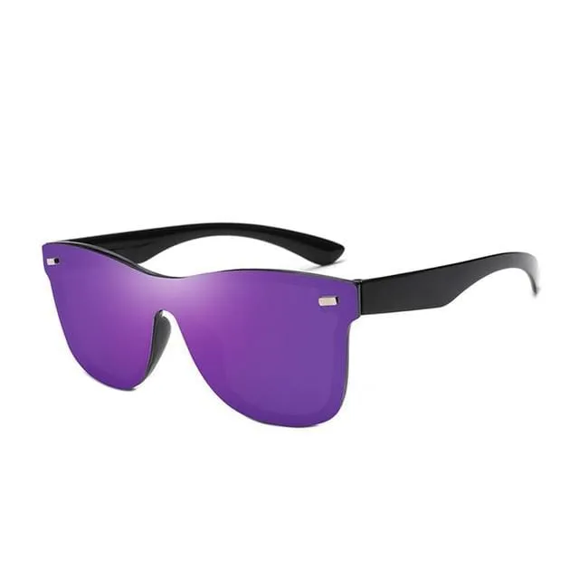 Colored Rimless Mirror Sunglasses