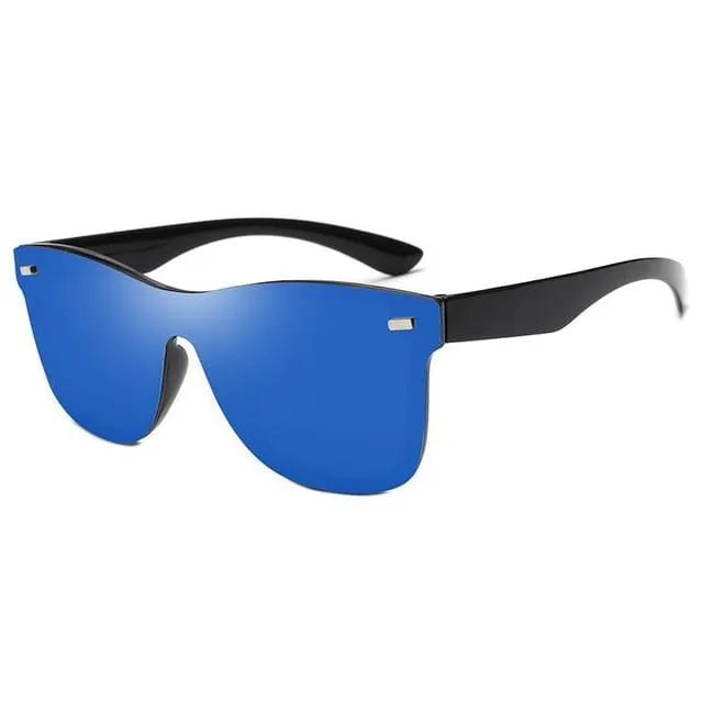 Colored Rimless Mirror Sunglasses